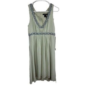 Arden B Vinatge Dress Drop Waist Beaded Green Mint Size  6 sleeveless USA NWT